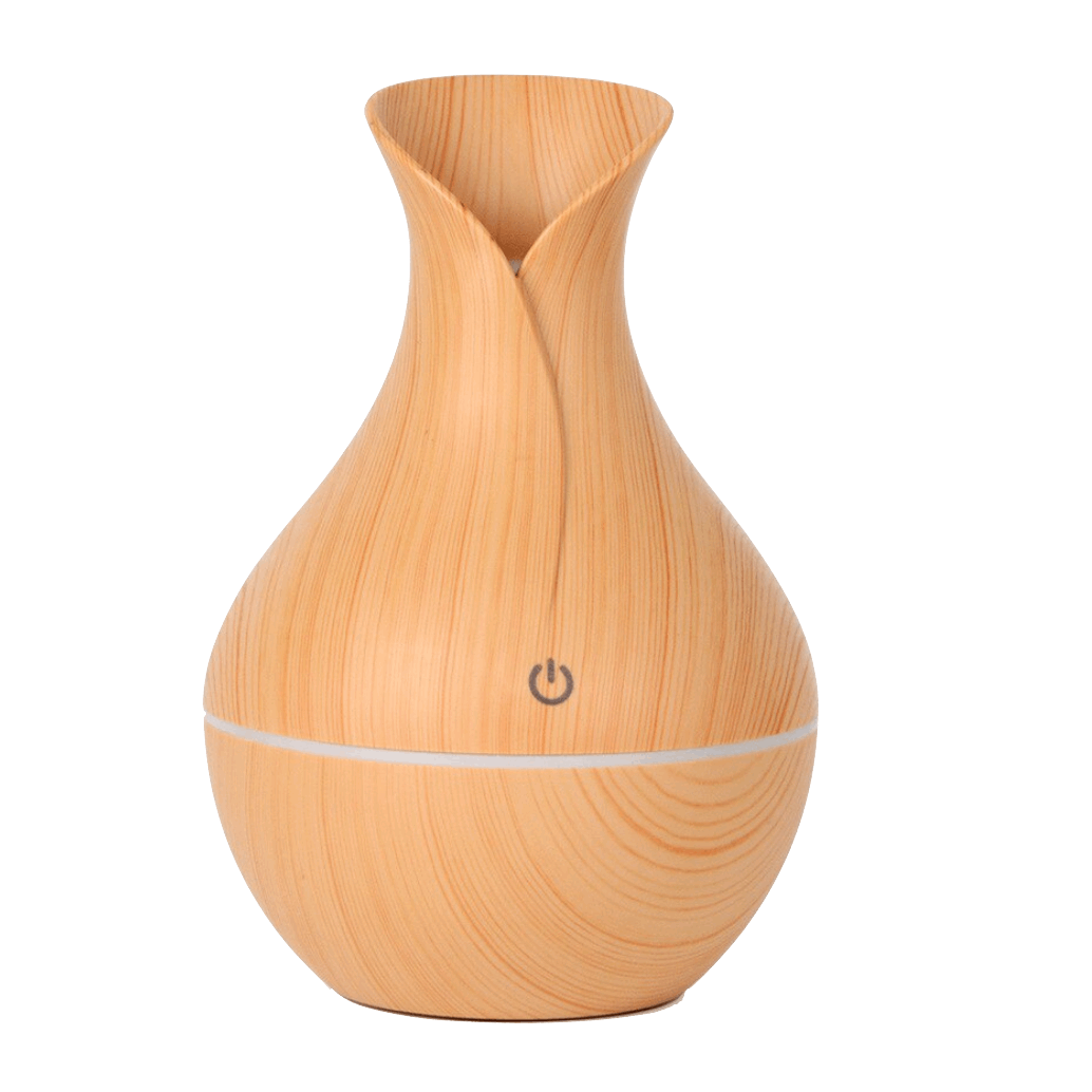 Aromatherapy Humidifier |Sea Foam Volcanic Top Wooden Base | Ultrasonic, Multi-Colored - Fitness Mallomo