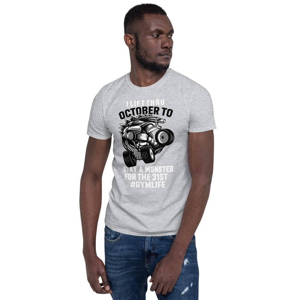 I Lift Thru October To Stay A Monster For The 31st # Gym Life | Funny Gifts For Gym Lovers, The Best Gifts For Him - Fitness Mallomo