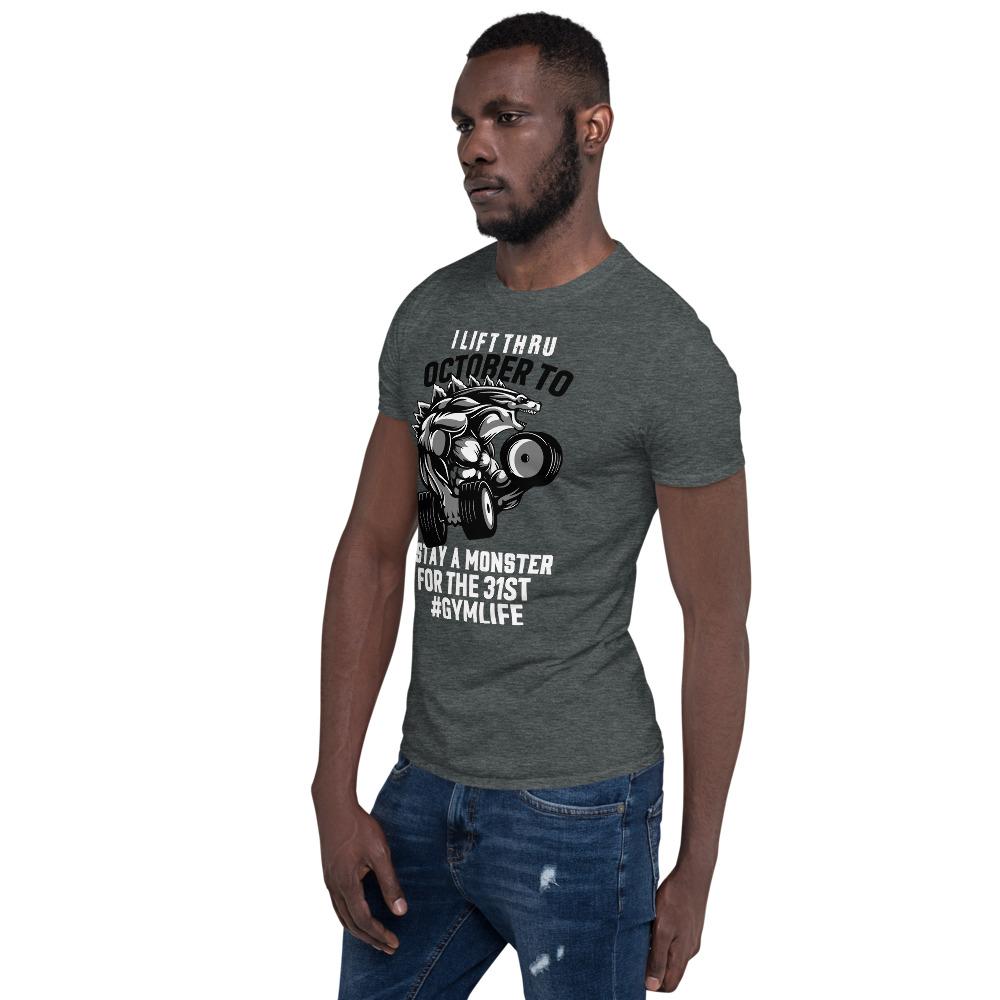 I Lift Thru October To Stay A Monster For The 31st # Gym Life | Funny Gifts For Gym Lovers, The Best Gifts For Him - Fitness Mallomo