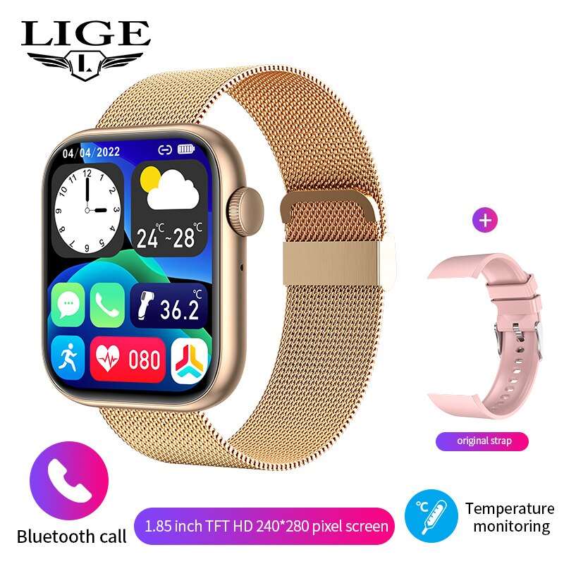 Pro Smart Contoured Watch For Women| Bluetooth Call Waterproof Watches Sport Fitness Tracker - Fitness Mallomo