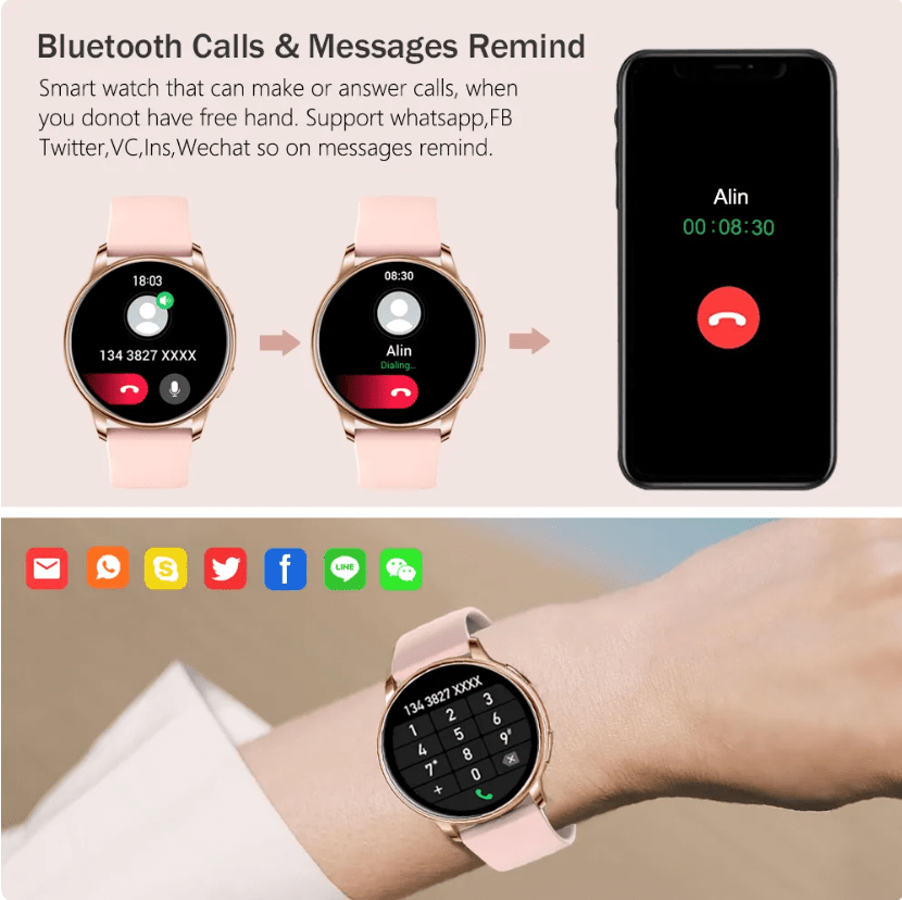 SmartWatch Dial Faced mProvement Watch | | Women and Men iOS & Android Watches - Fitness Mallomo