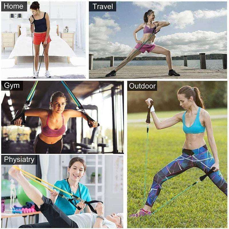 11Pcs/Set Latex Resistance Bands - Fitness Mallomo