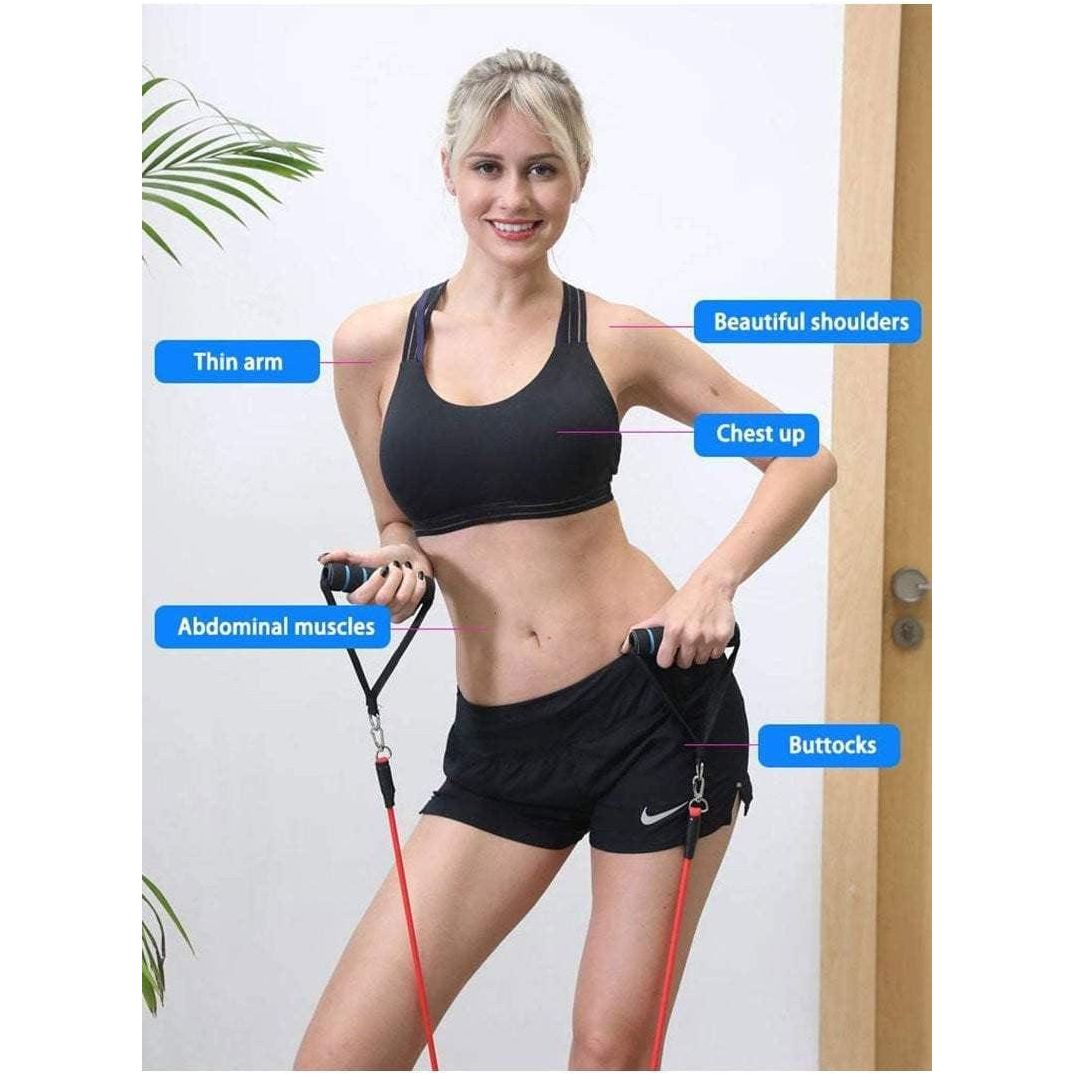 11Pcs/Set Latex Resistance Bands - Fitness Mallomo