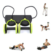 AB Pull Rope Wheels Roller - Fitness Mallomo