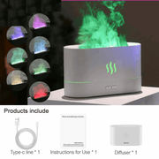 Air Humidifier Ultrasonic Illuminate | Fogger Led Essential Oil Faux Flame Lamp Diffusor - Fitness Mallomo