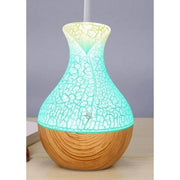 Aromatherapy Humidifier - Wood Design | Teak Mahogany Black and Brown Wood | Ultrasonic, Multi-Colored - Fitness Mallomo