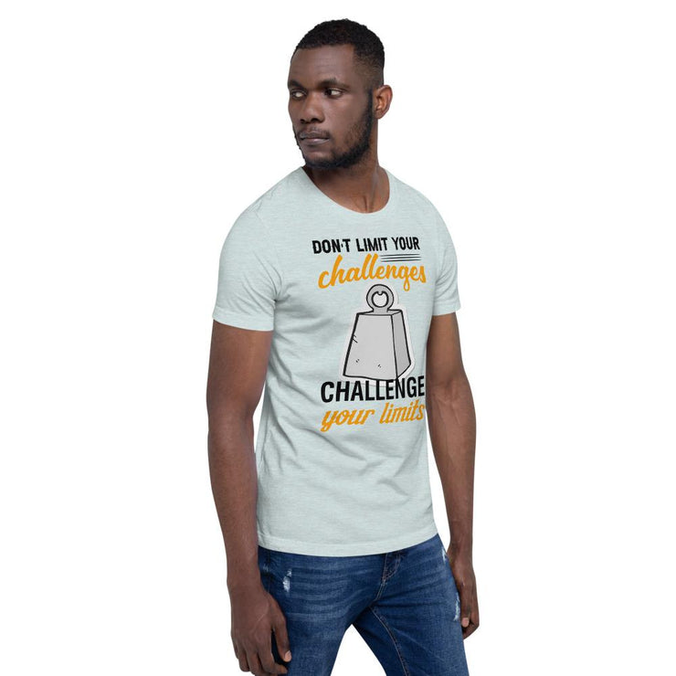 DON'T LIMIT YOUR CHALLENGES - CHALLENGE YOUR LIMITS [SERIES: CEMENT HEAVY LIFT] | T SHIRT FOR HIM - Fitness Mallomo
