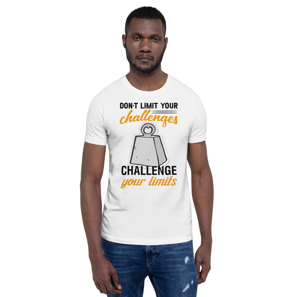 DON'T LIMIT YOUR CHALLENGES - CHALLENGE YOUR LIMITS [SERIES: CEMENT HEAVY LIFT] | T SHIRT FOR HIM - Fitness Mallomo