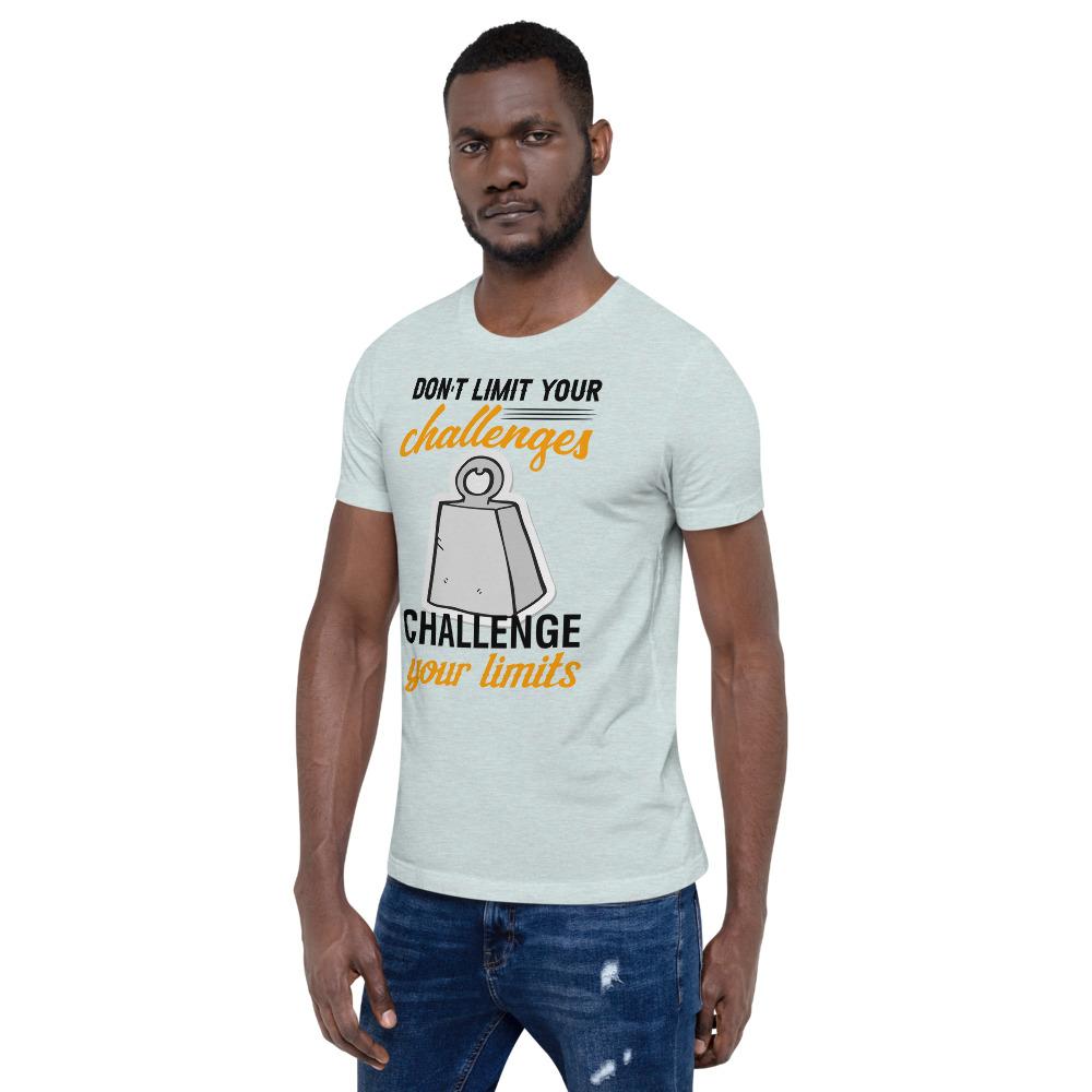 DON'T LIMIT YOUR CHALLENGES - CHALLENGE YOUR LIMITS [SERIES: CEMENT HEAVY LIFT] | T SHIRT FOR HIM - Fitness Mallomo