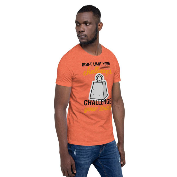 DON'T LIMIT YOUR CHALLENGES - CHALLENGE YOUR LIMITS [SERIES: CEMENT HEAVY LIFT] | T SHIRT FOR HIM - Fitness Mallomo