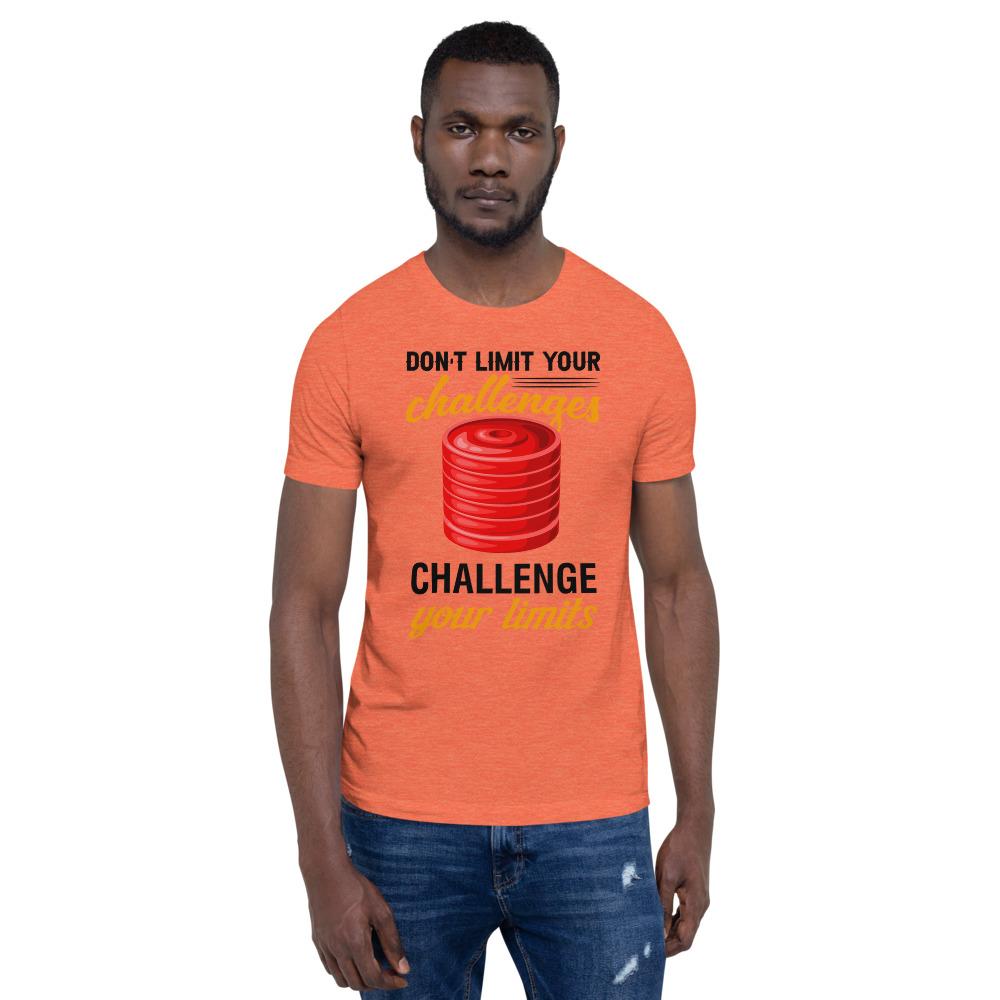 Don't Limit Your Challenges - Challenge Your Limits [Series: Red Plates Heavy Lift] | T Shirt For Boyfriend - Fitness Mallomo