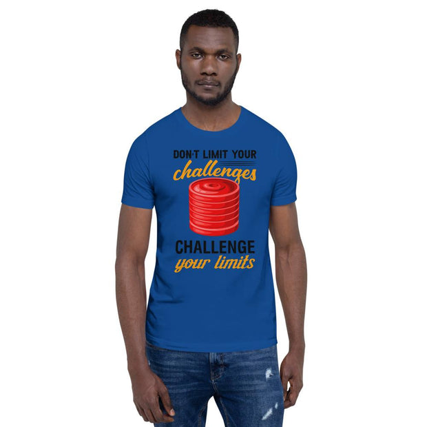 Don't Limit Your Challenges - Challenge Your Limits [Series: Red Plates Heavy Lift] | T Shirt For Boyfriend - Fitness Mallomo