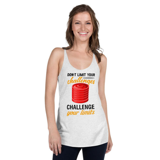 Don't Limit Your Challenges - Challenge Your Limits [Series: Red Plates Heavy Lift] | T Shirt For Girlfriend - Fitness Mallomo