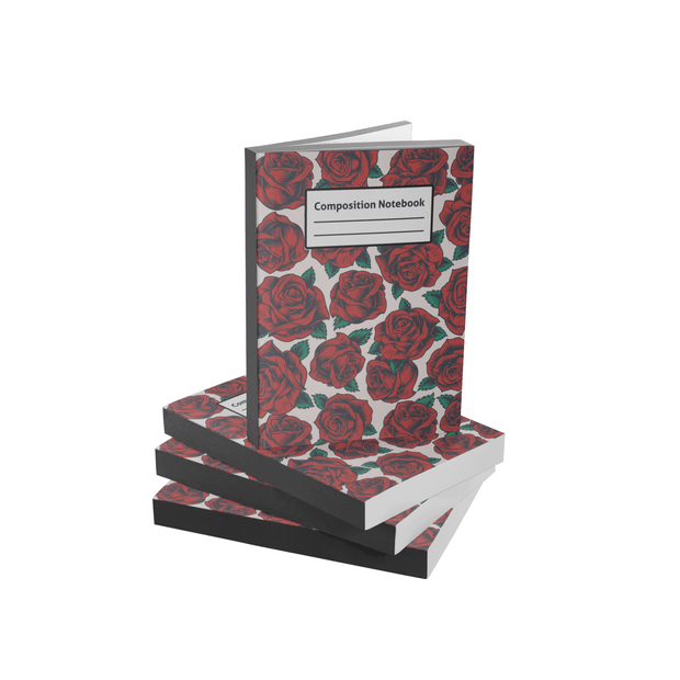 Rose Covered Composition Notebook| Multi Use Notebook - Fitness Mallomo