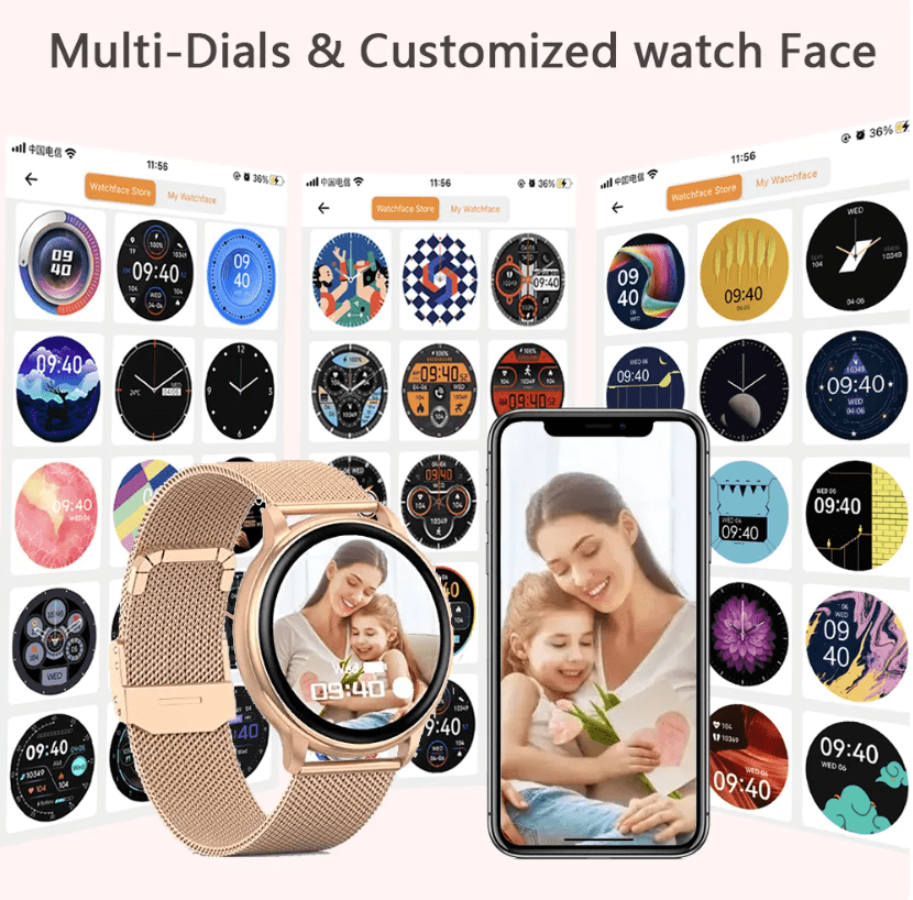 SmartWatch Dial Faced mProvement Watch | | Women and Men iOS & Android Watches - Fitness Mallomo